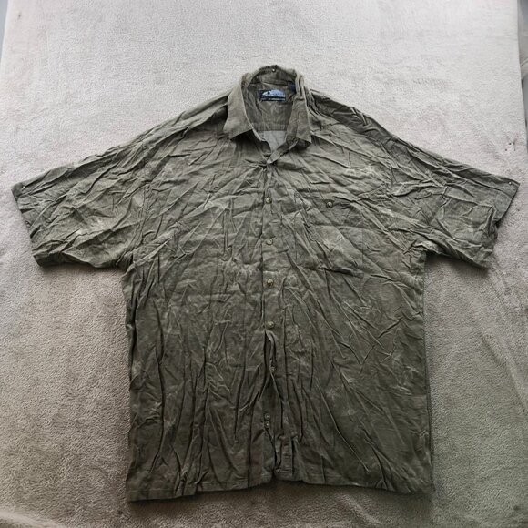 Corsini Mens Hawaiian Shirt Sz XL Short Sleeve Button Up Palm Print Beach Casual - Picture 9 of 10